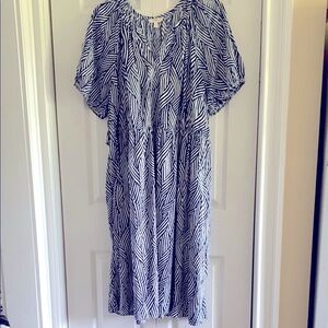 Navy and White Striped Dress